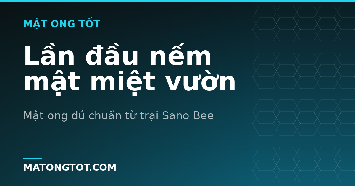 Lần đầu nếm mật miệt vườn
