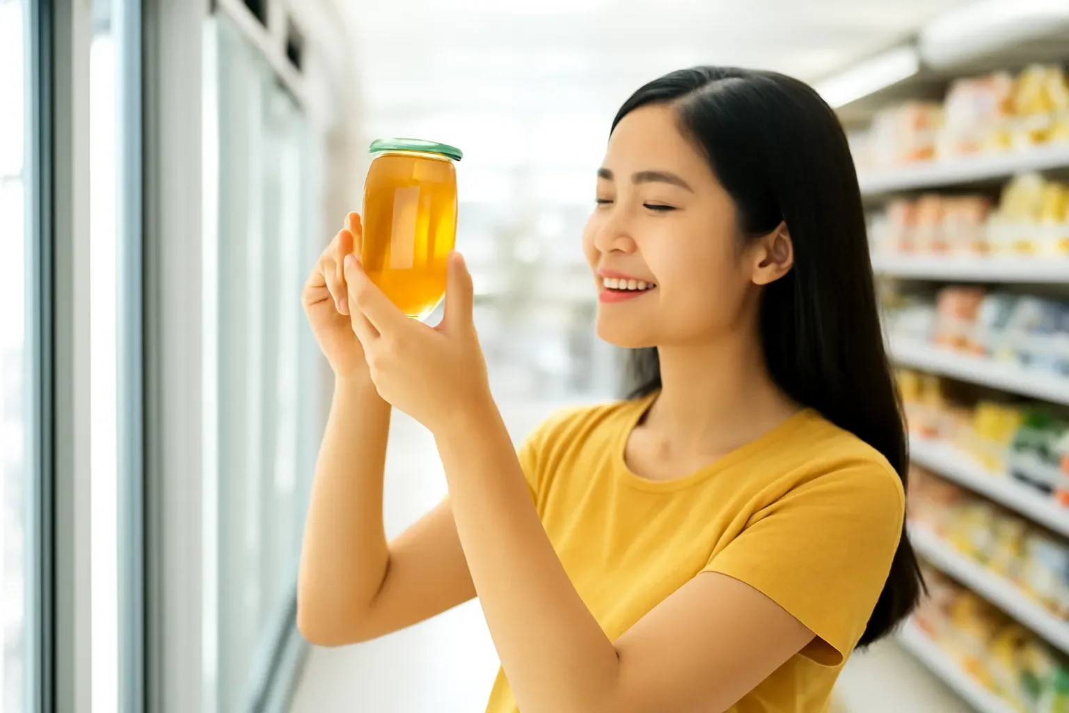 Mật ong dú trong siêu thị: đọc nhãn, soi chai thế nào
